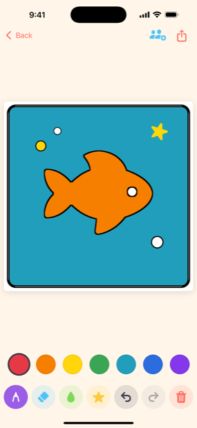 Coloring page inside DrawBuddies