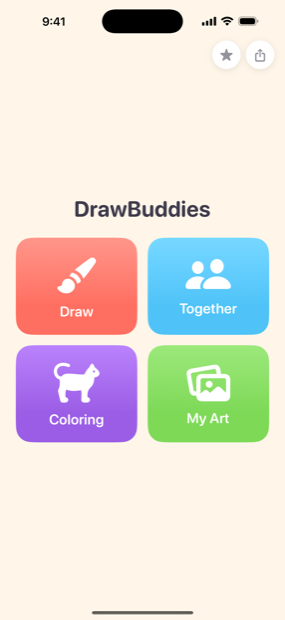 DrawBuddies home screen